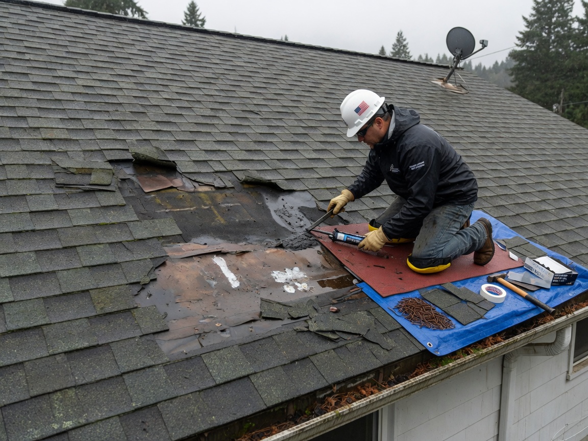 Shingle Roof Leak Repair in Bellingham