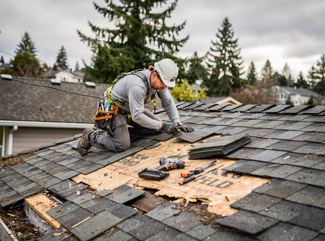 Wind Damage Roof Repair in Bellingham